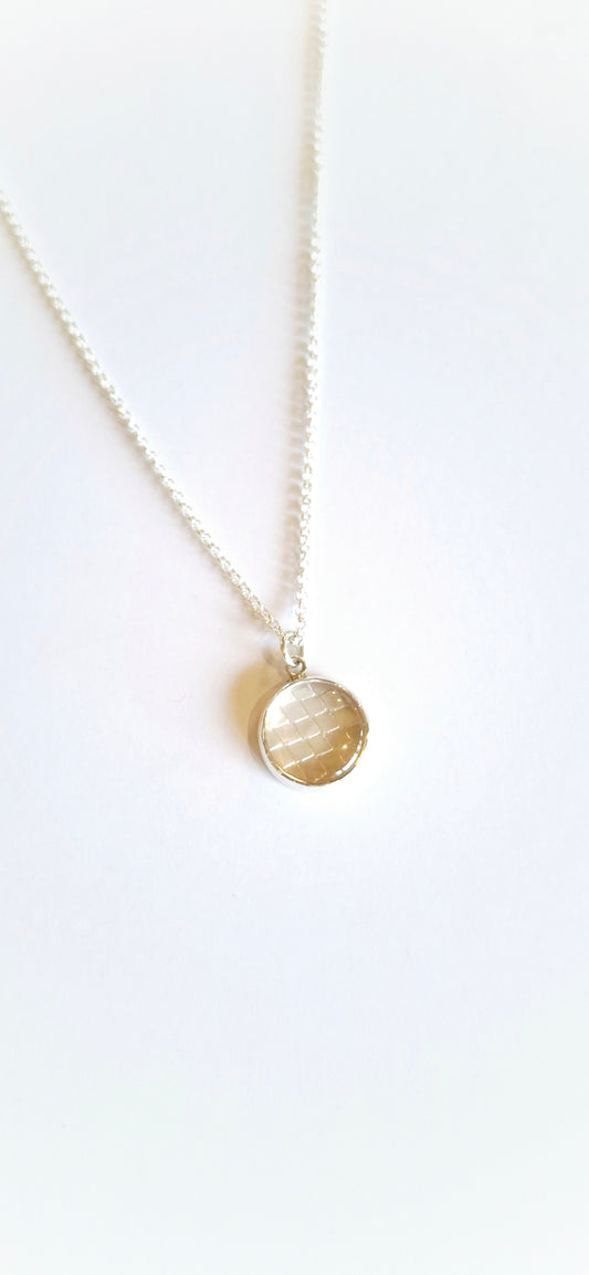Zilveren collier met rozenkwarts hanger